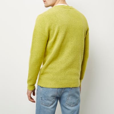 Lime green soft knit crew neck jumper